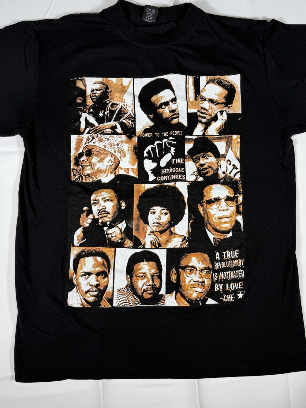 Black History Graphic Men’s T-Shirt with Revolutionary Icons -Large